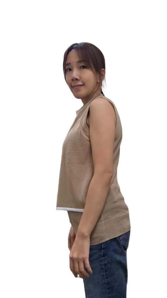 LS60619光絲不對稱交叉領無袖針織背心 | 撞色滾邊小企領上衣 Korean Draped Knit Vest TOPS