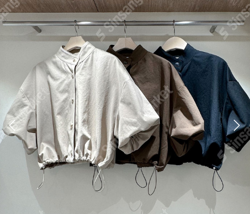 H08 High Neck Balloon Puff Sleeve Cropped Jacket