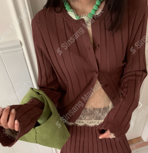 H17 Pleated set cardigan