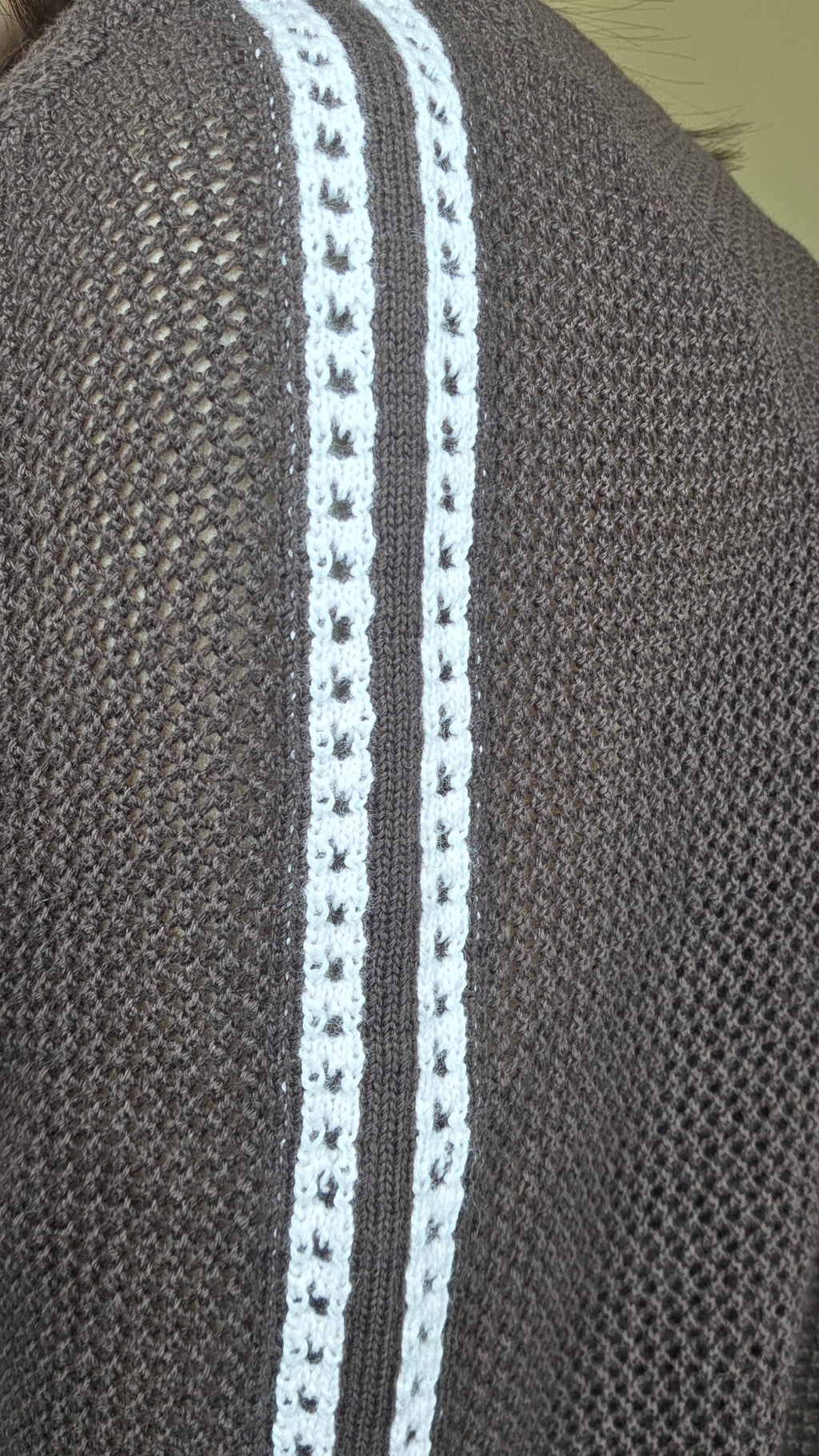 LS60609 韓國撞色織帶鏤空拉鏈針織外套｜修身休閒 Zip-Up Knit Cardigan