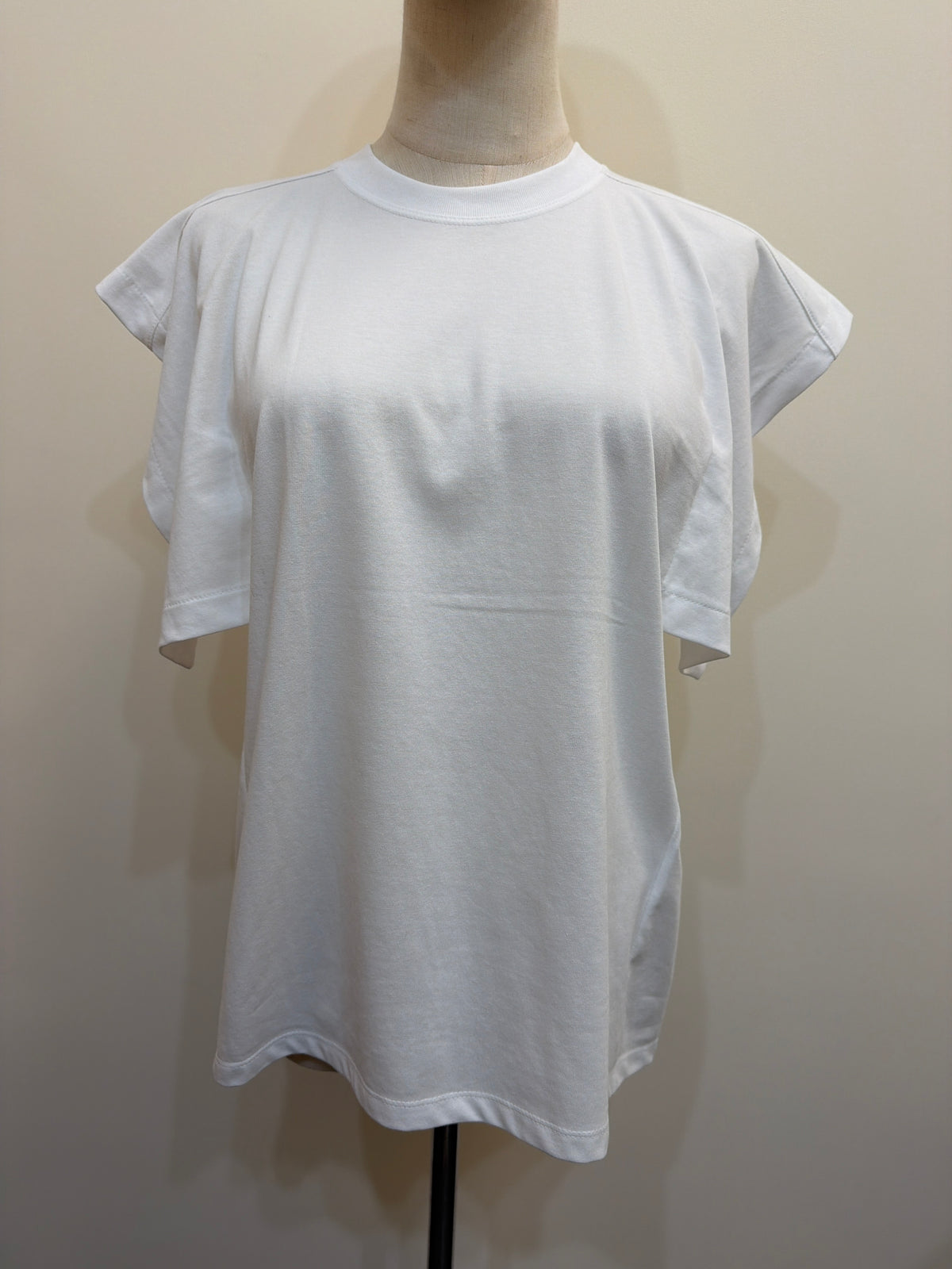 H39 Draped Flutter Sleeve Top