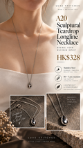 A20 Sculptural Teardrop Longline Necklace
