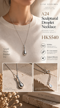 A24 Sculptural Droplet Silver Necklace