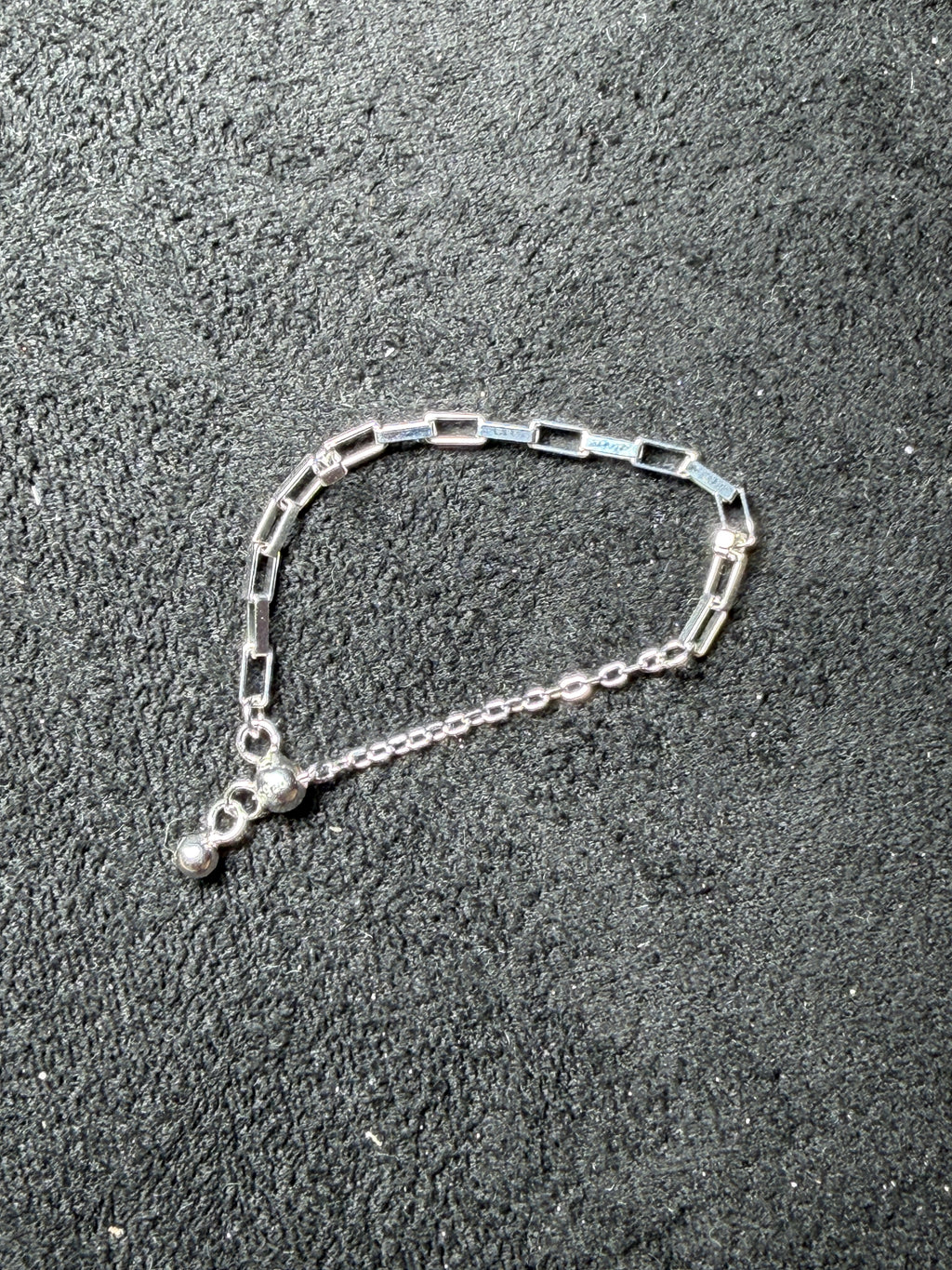 A29 Geometric Link Adjustable Silver Ring