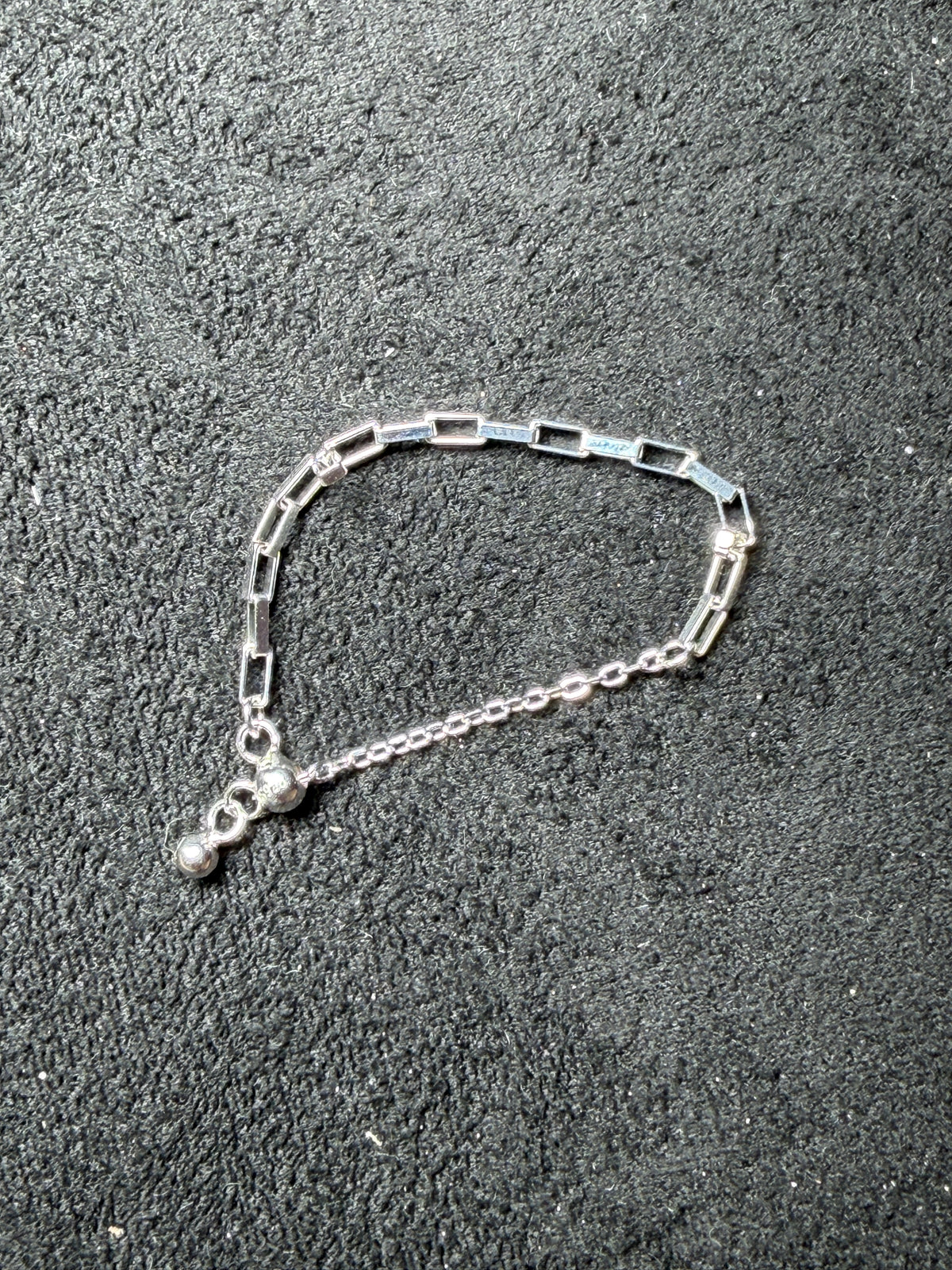 A29 Geometric Link Adjustable Silver Ring