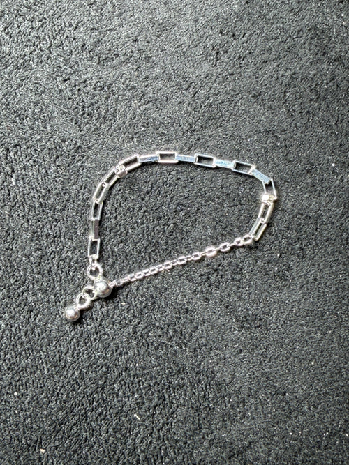 A29 Geometric Link Adjustable Silver Ring