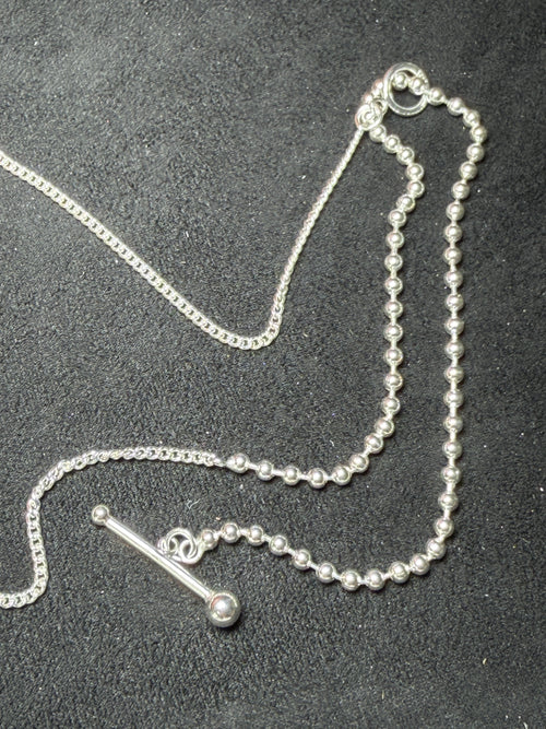 A32 Mixed Chain Toggle Silver Necklace