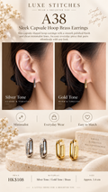 A38 Sleek Capsule Hoop Brass Earrings