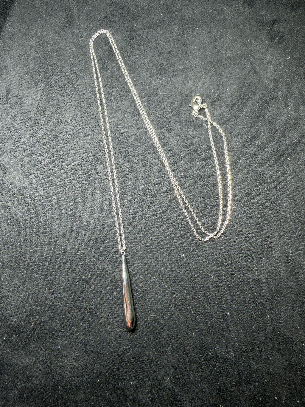 A40 Sleek Droplet Longline Brass Necklace