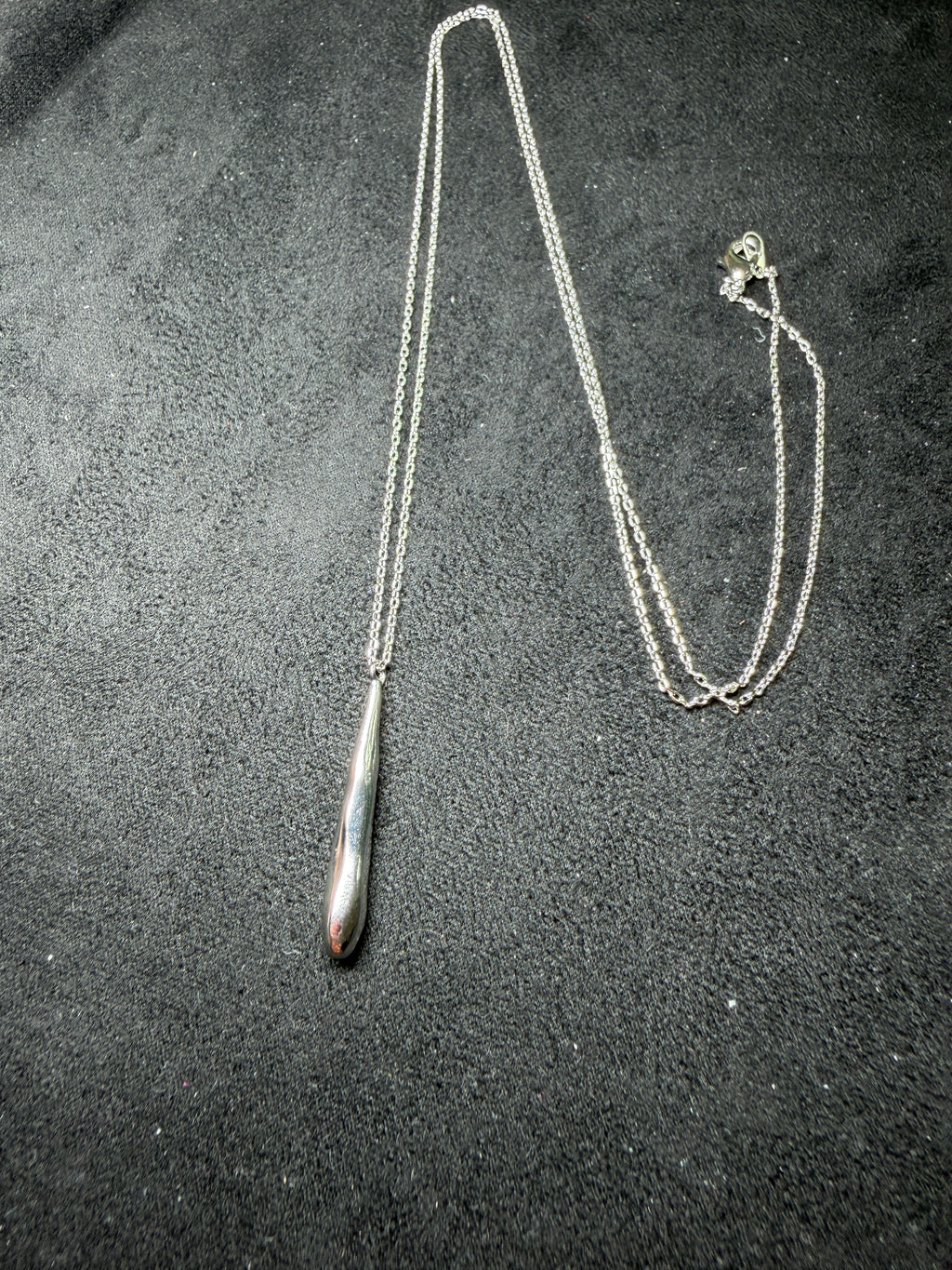 A40 Sleek Droplet Longline Brass Necklace