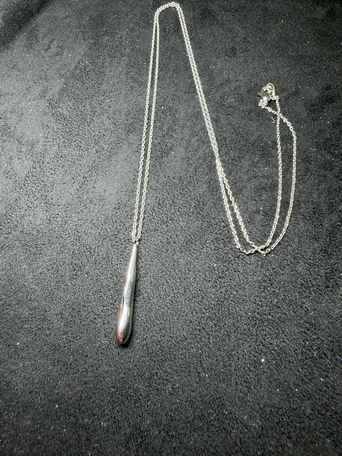 A40 Sleek Droplet Longline Brass Necklace