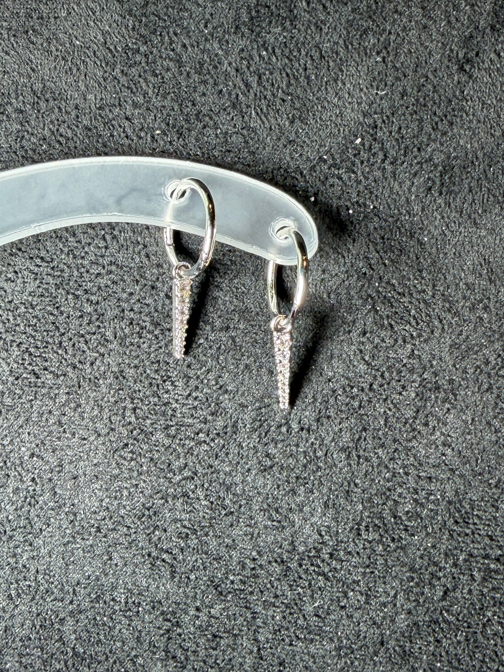 A41 Pavé Spike Hoop Brass Earrings
