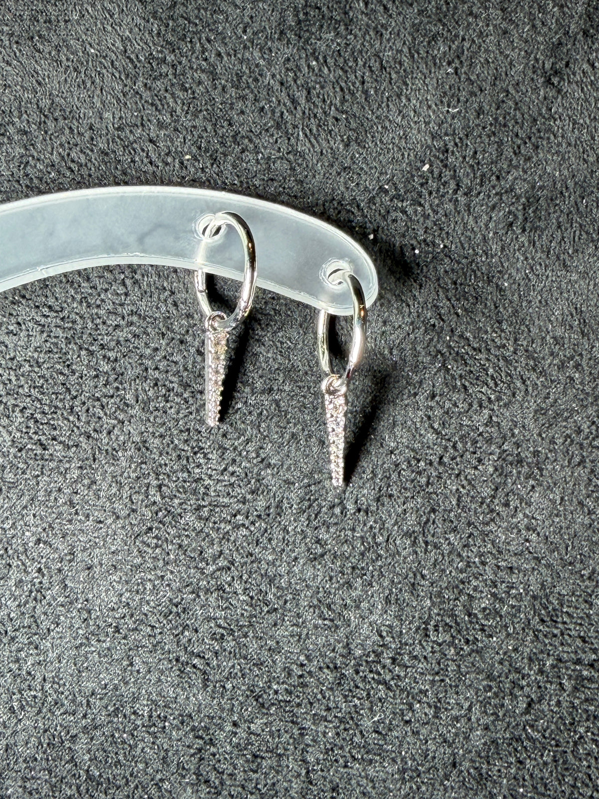 A41 Pavé Spike Hoop Brass Earrings