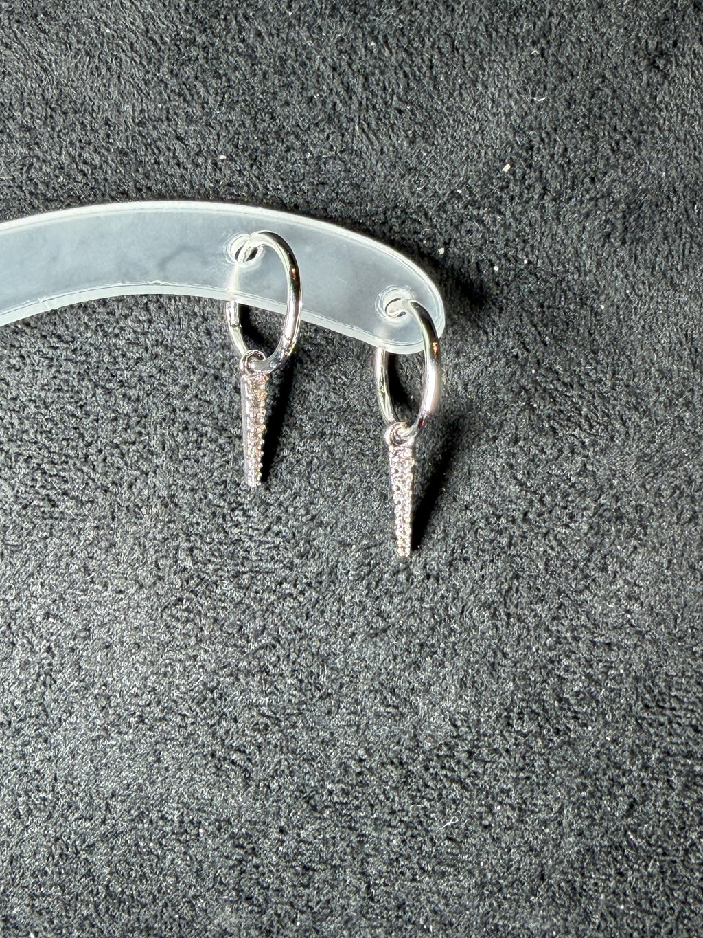 A41 Pavé Spike Hoop Brass Earrings