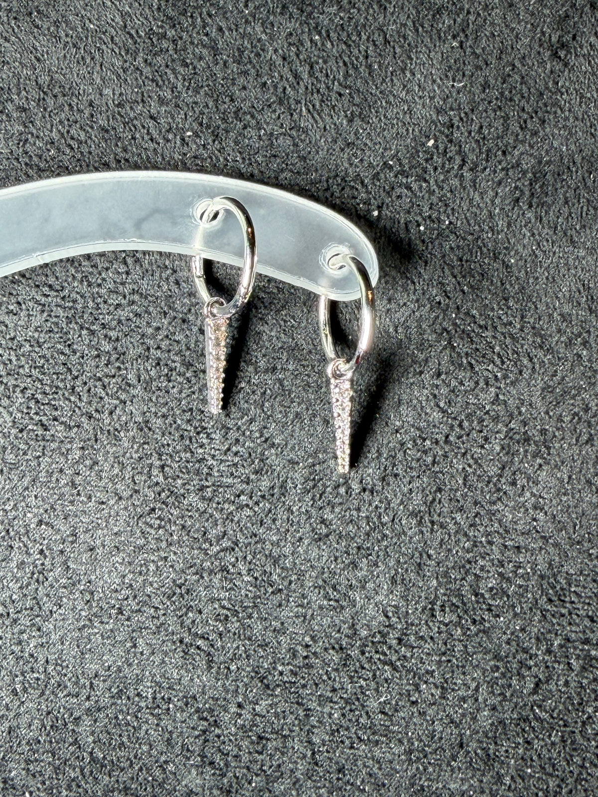 A41 Pavé Spike Hoop Brass Earrings