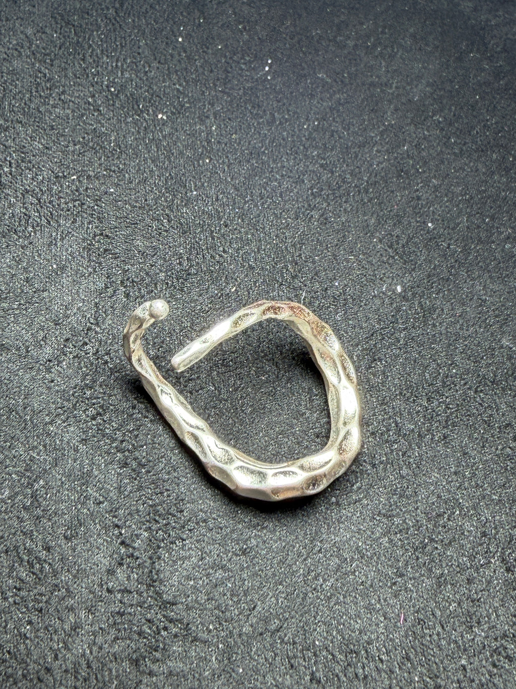 A47 Sculptural Hammered Brass Ear Cuff