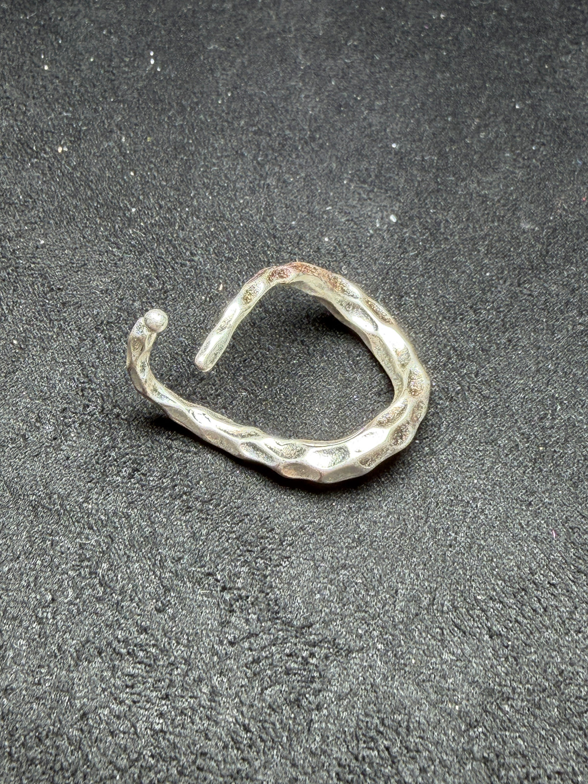 A47 Sculptural Hammered Brass Ear Cuff