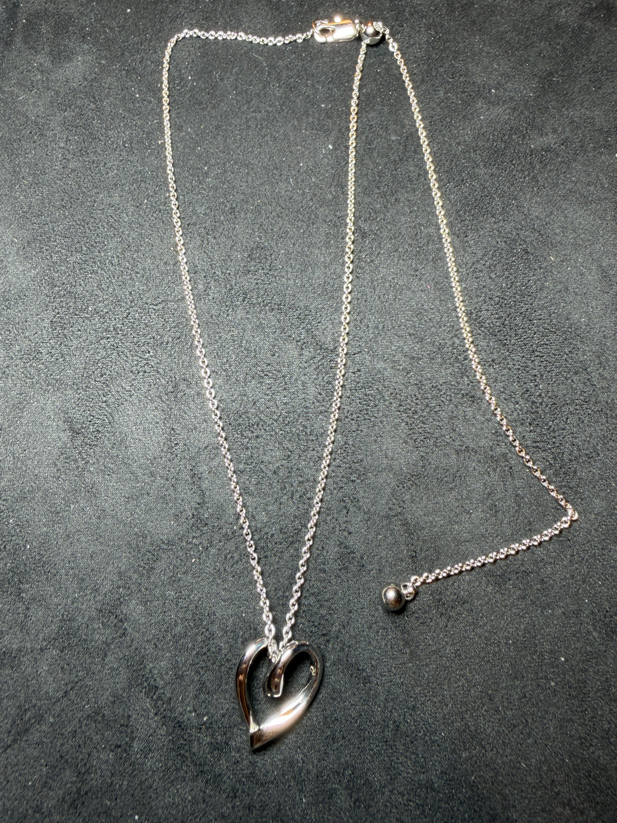 A48 Sculptural Open Heart Brass Necklace