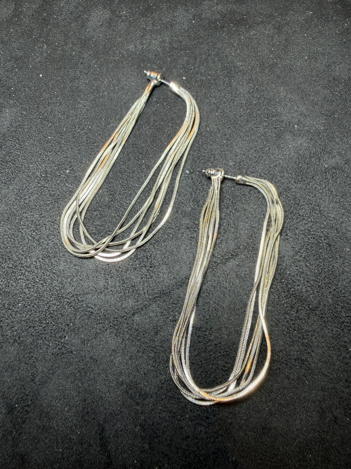 A49 Multi-Strand Snake Chain Drop Brass Earrings