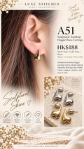 A51 Sculptural Teardrop Huggie Brass Earrings
