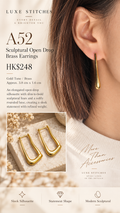 A52 Sculptural Open Drop Brass Earrings