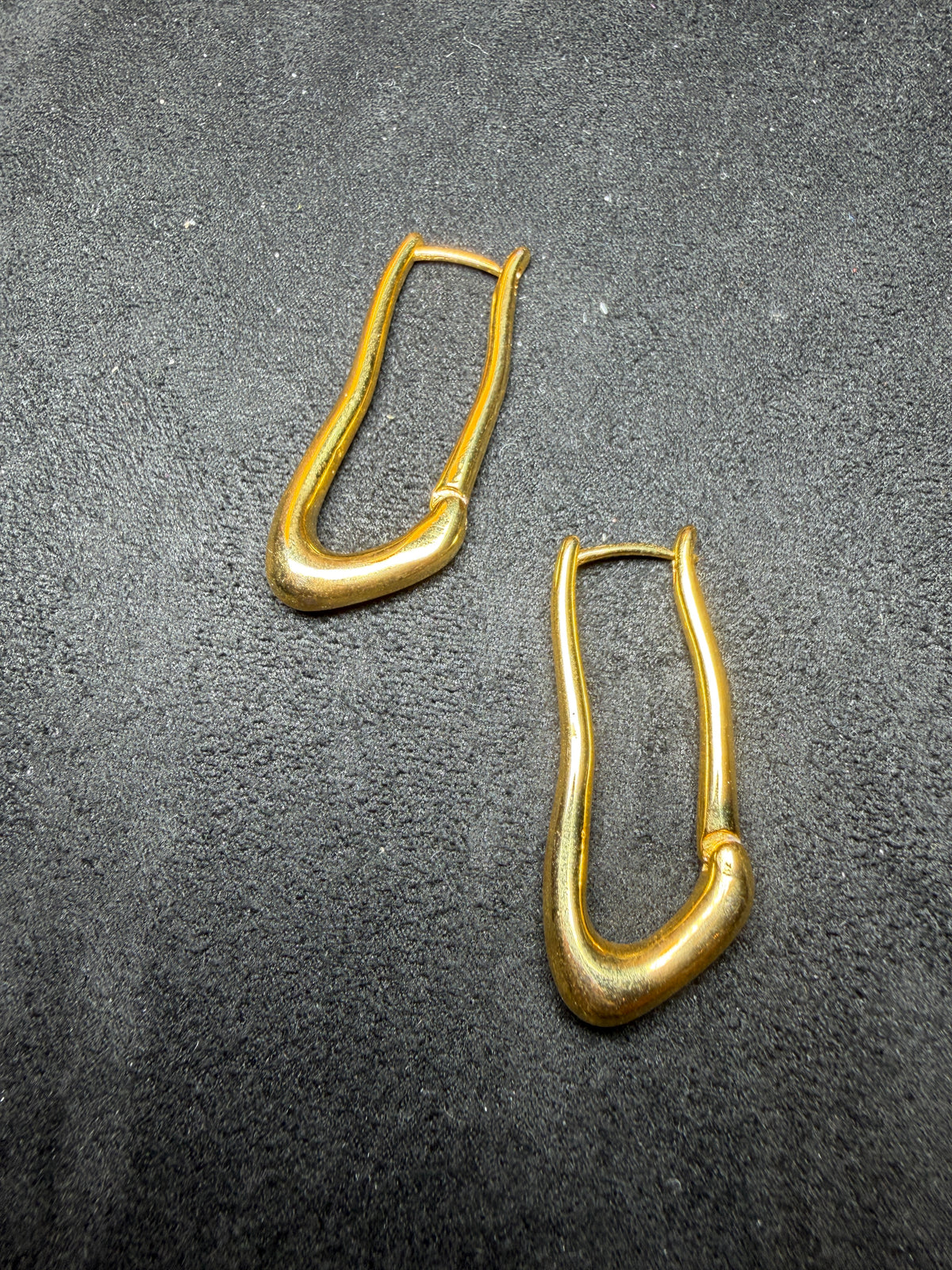 A52 Sculptural Open Drop Brass Earrings