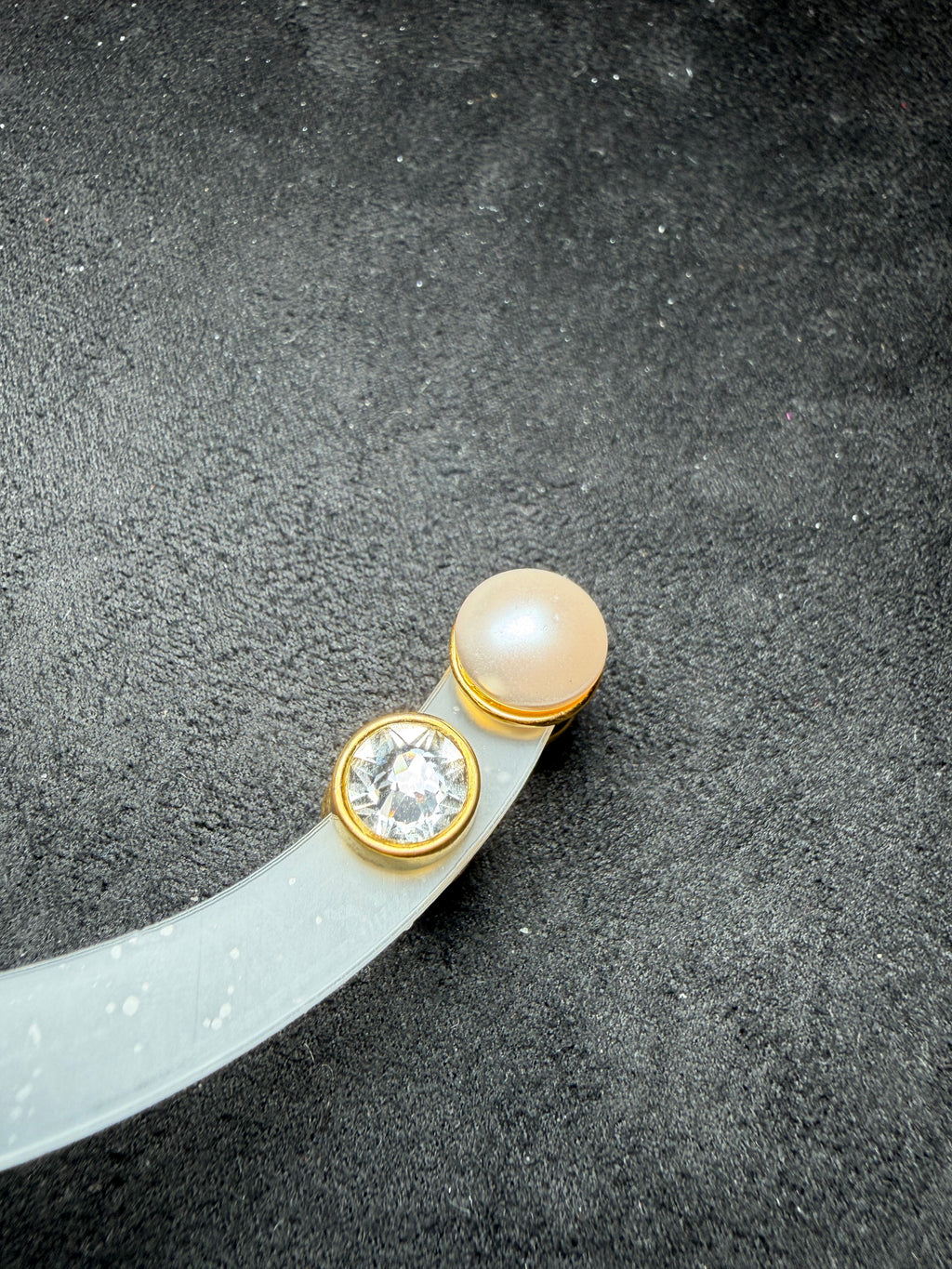 A53 Reversible Pearl & Crystal Magnetic Brass Earrings