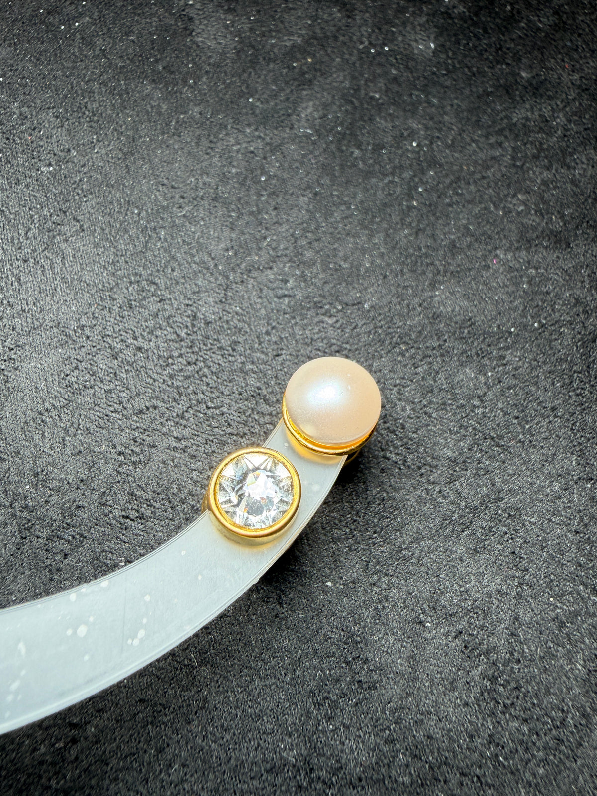 A53 Reversible Pearl & Crystal Magnetic Brass Earrings