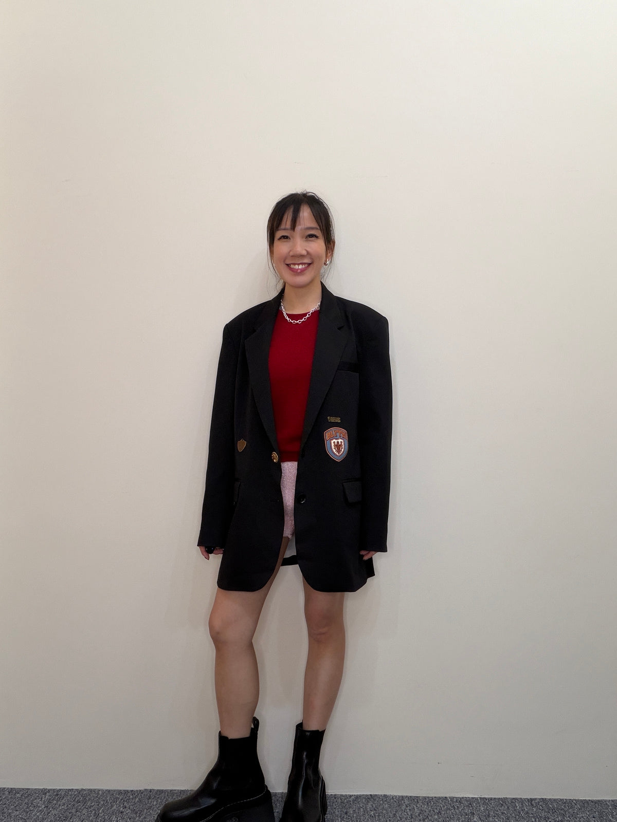 H64 Vintage Patch Oversized Blazer