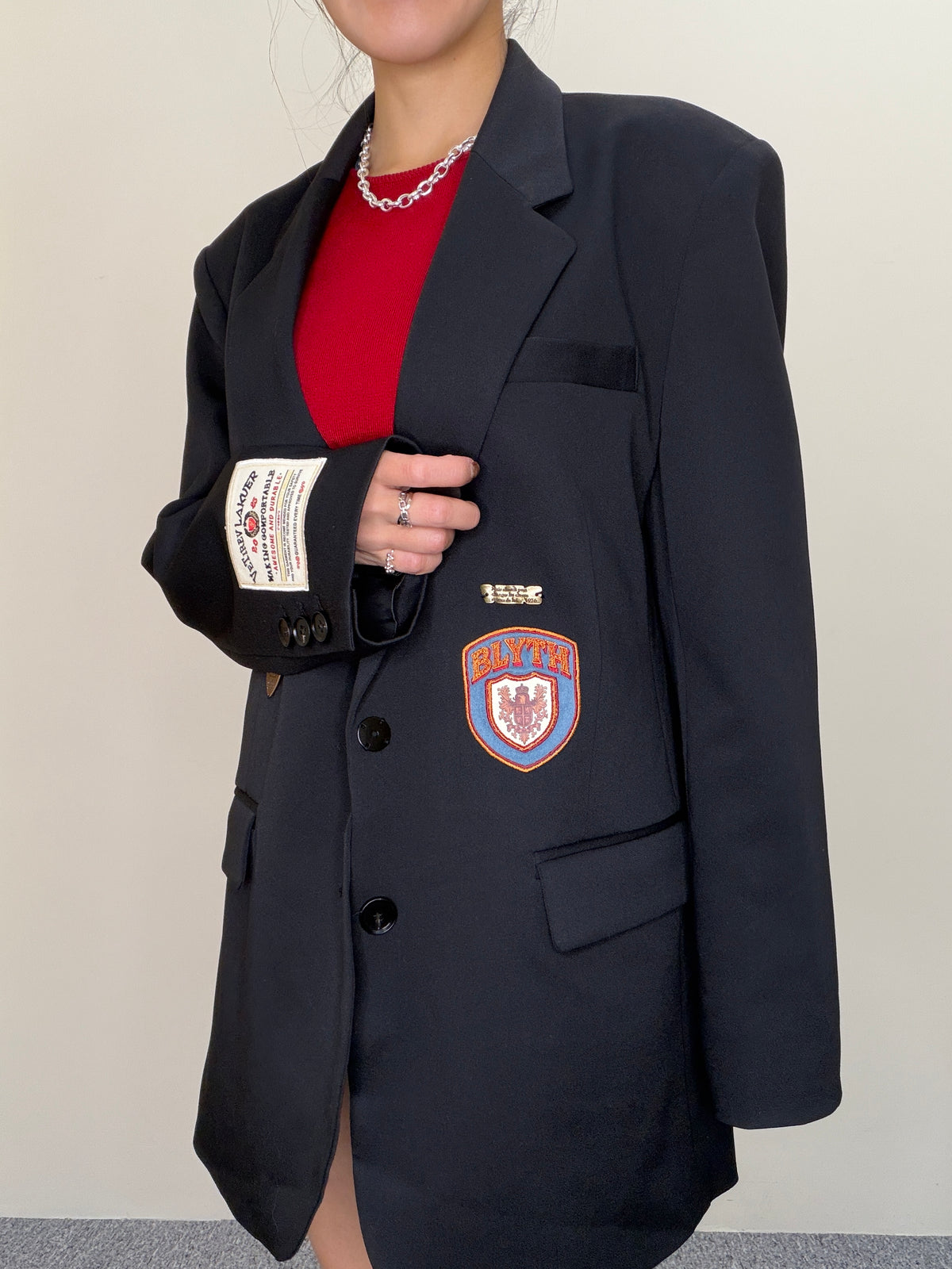 H64 Vintage Patch Oversized Blazer