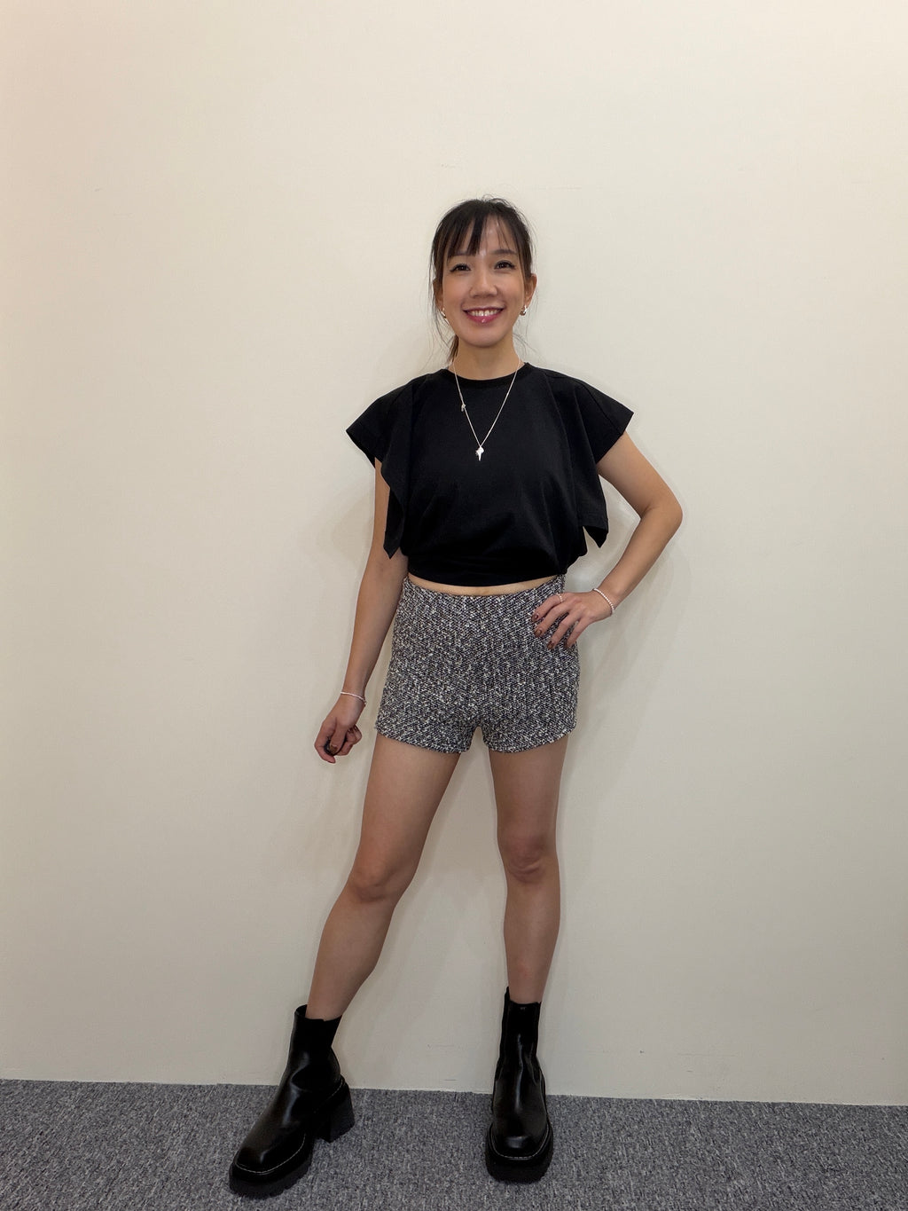 H65 Stretch Tweed Knit Shorts