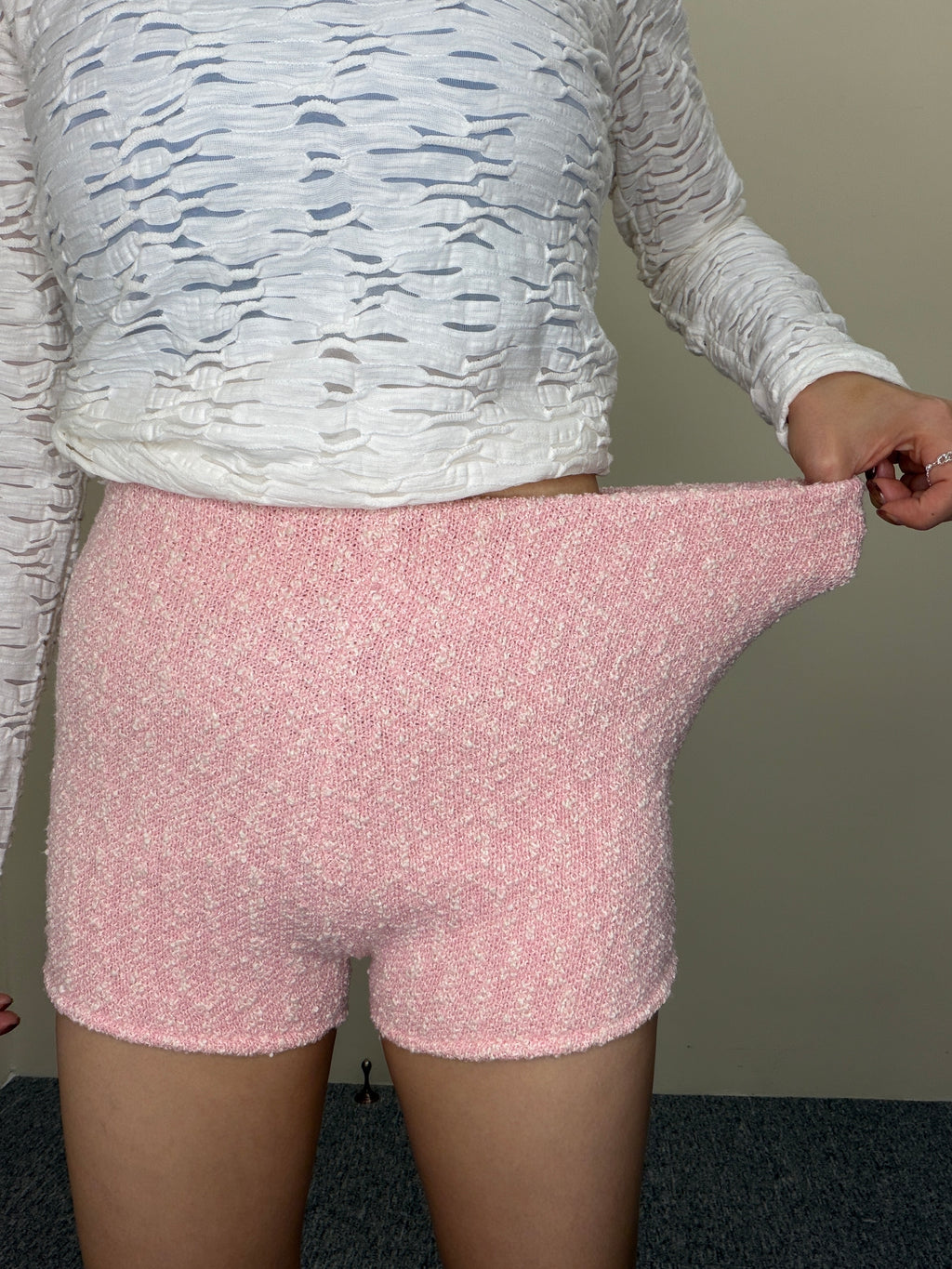 H65 Stretch Tweed Knit Shorts