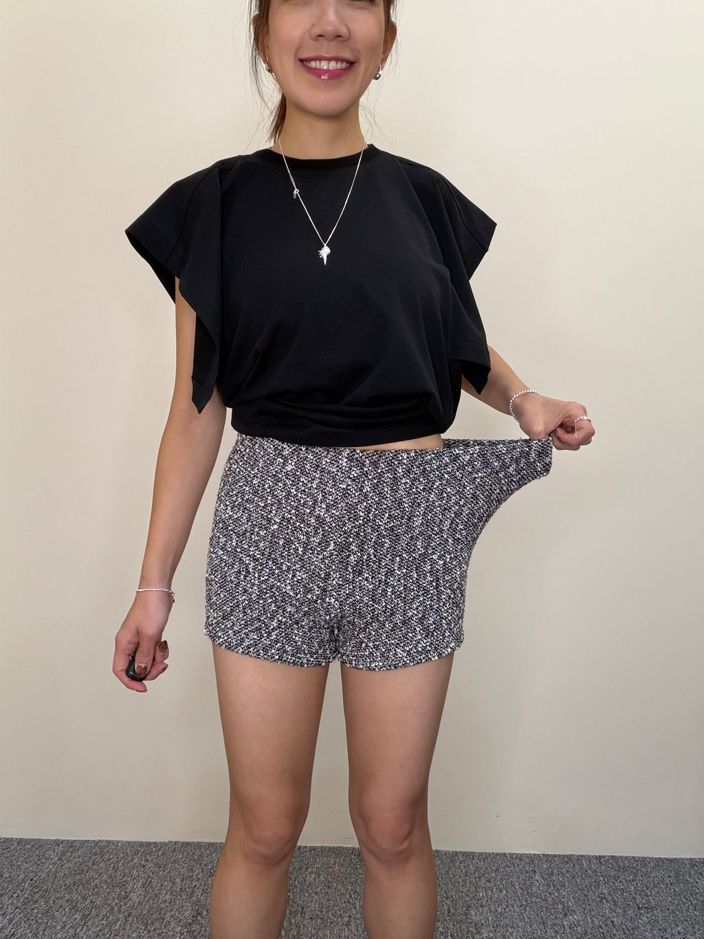 H65 Stretch Tweed Knit Shorts