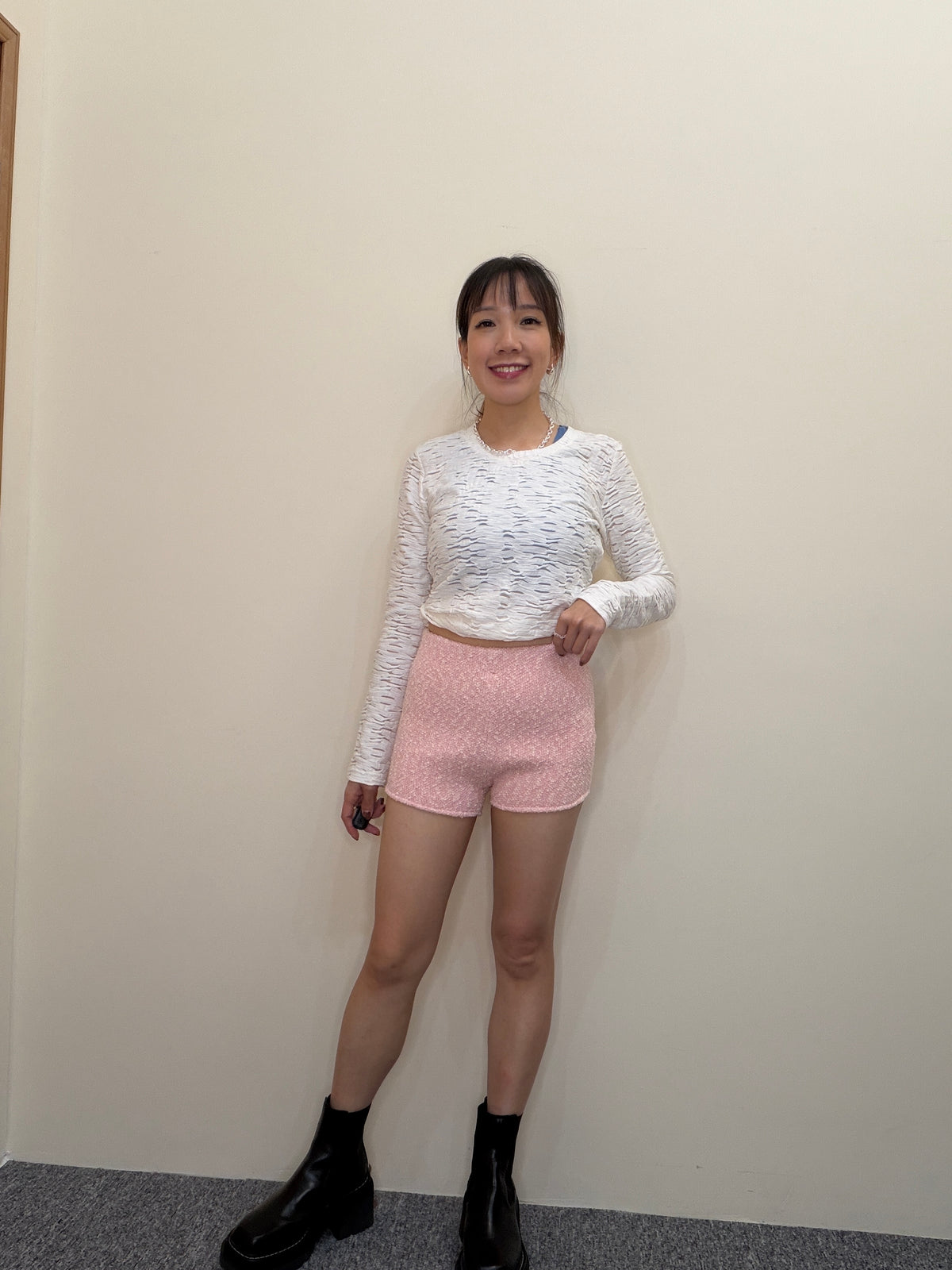 H65 Stretch Tweed Knit Shorts