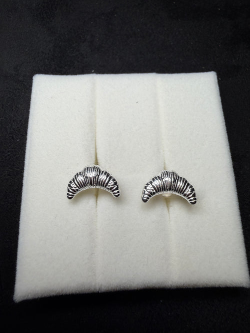 A09 Petite Croissant Silver Earrings