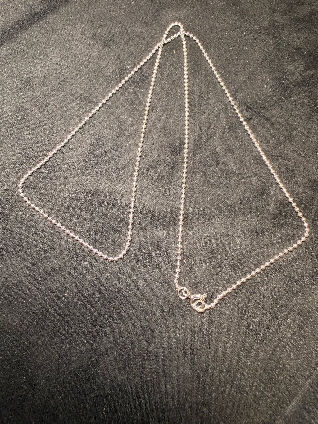 A12 Minimal Ball Chain Silver Necklace
