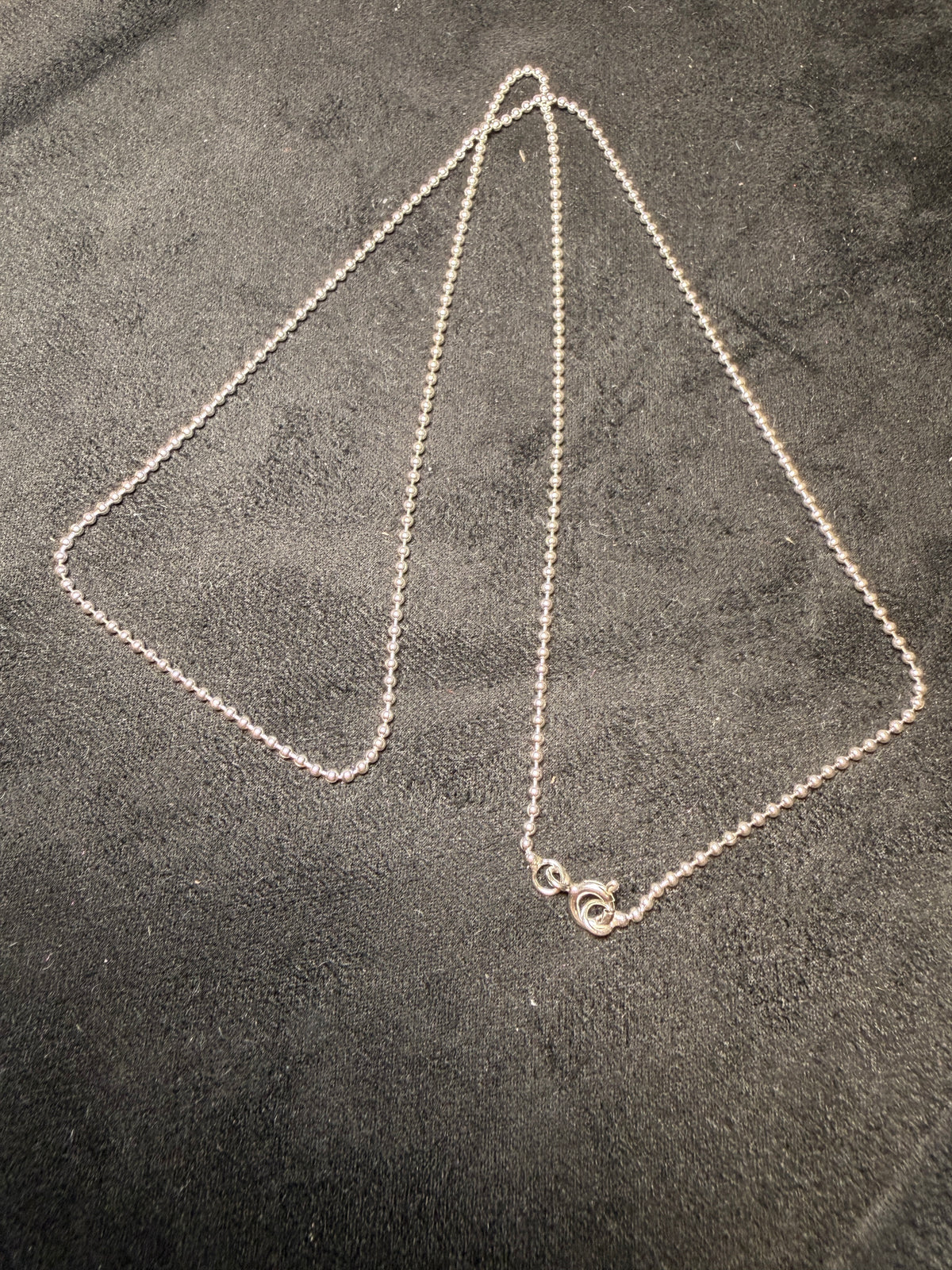 A12 Minimal Ball Chain Silver Necklace