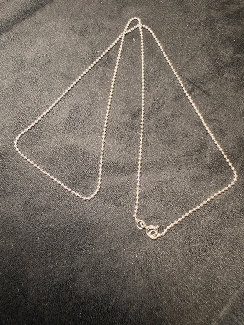 A12 Minimal Ball Chain Silver Necklace