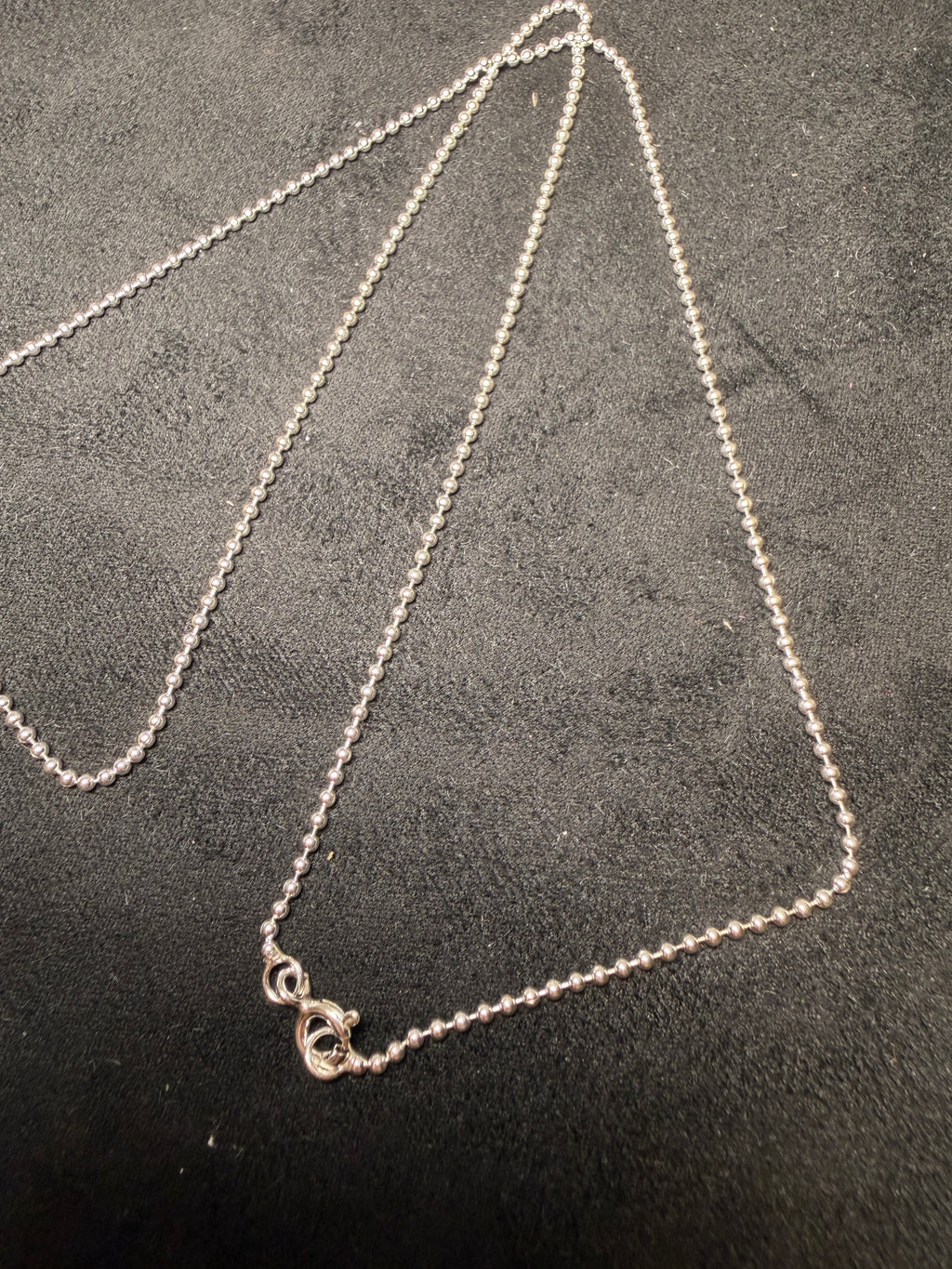 A12 Minimal Ball Chain Silver Necklace