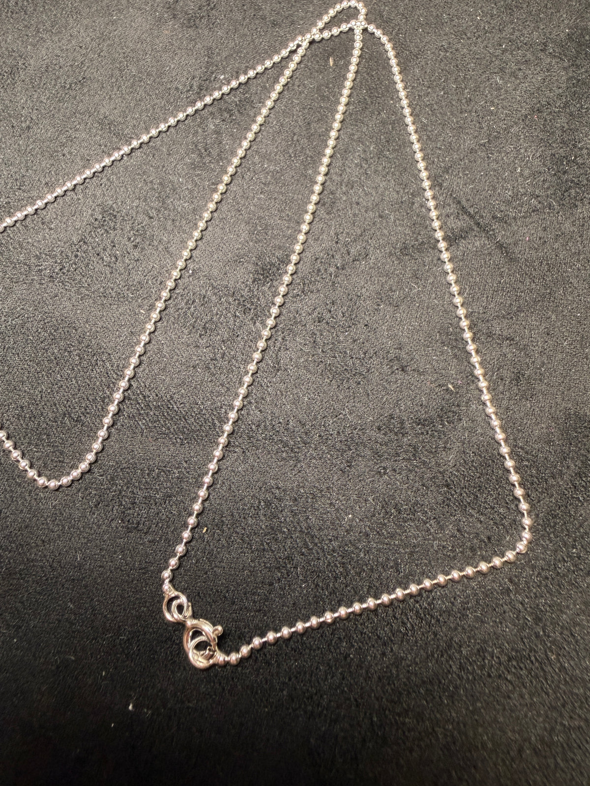 A12 Minimal Ball Chain Silver Necklace