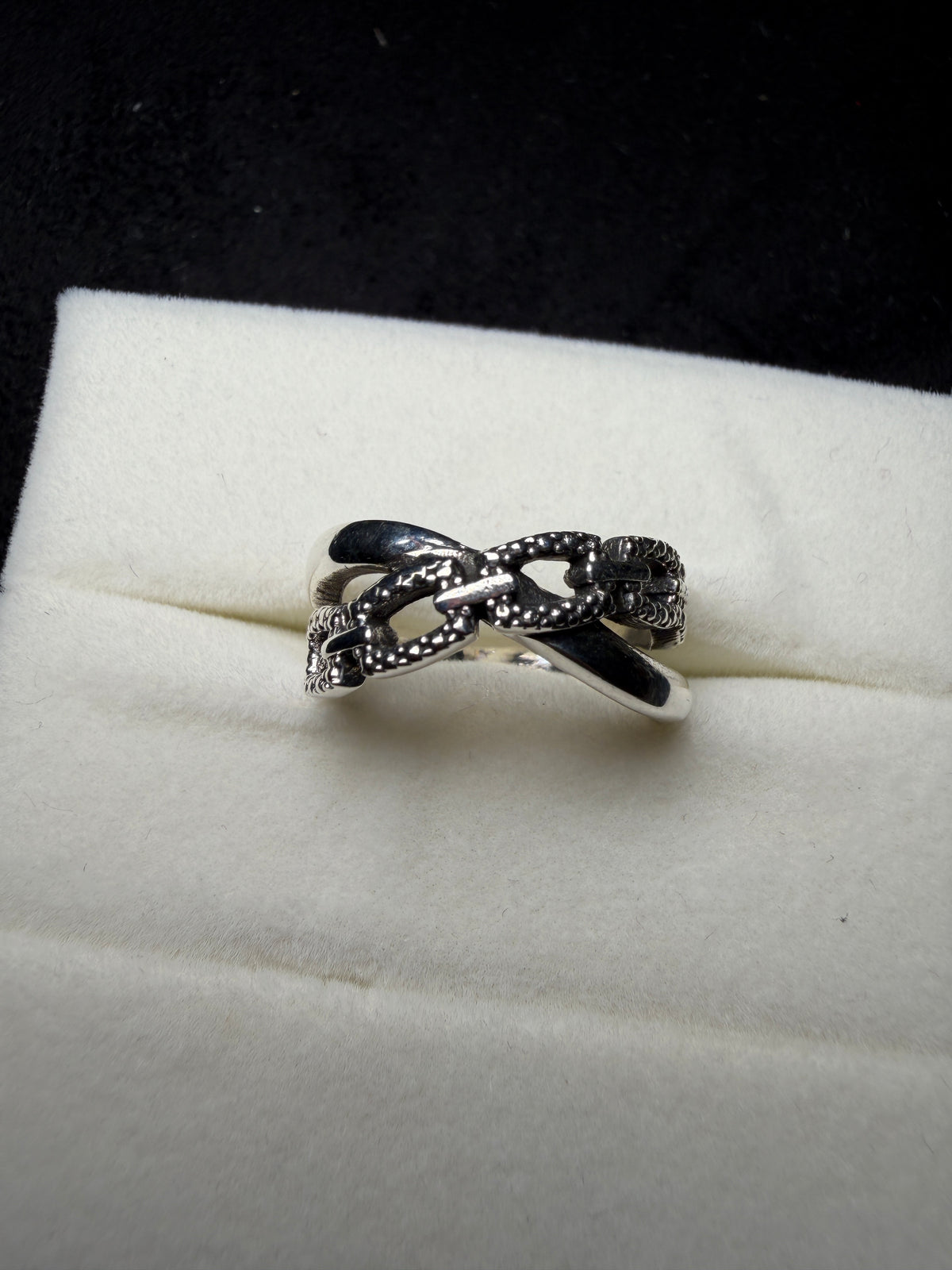 A13 Interwoven Chain Silver Ring