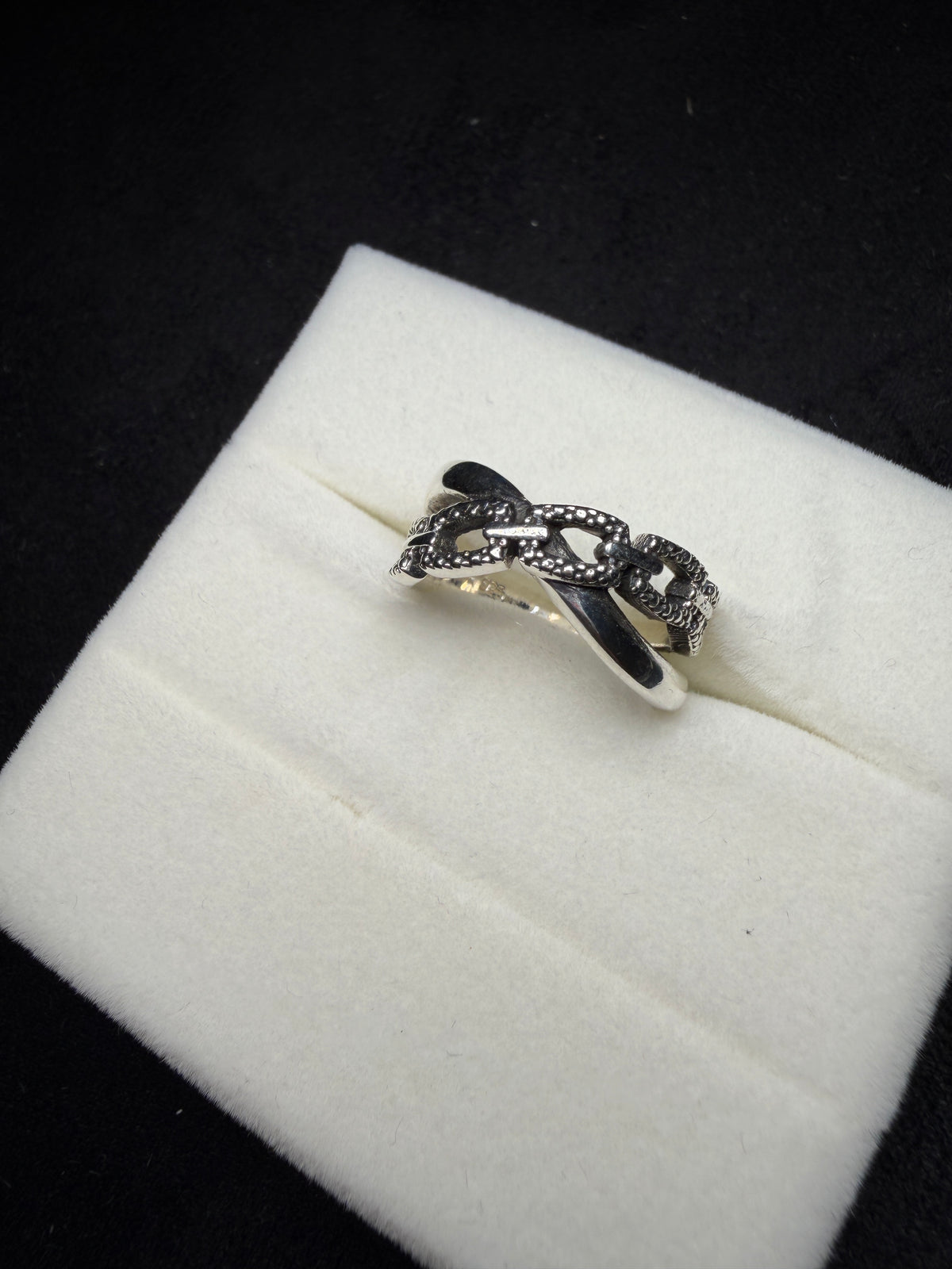 A13 Interwoven Chain Silver Ring