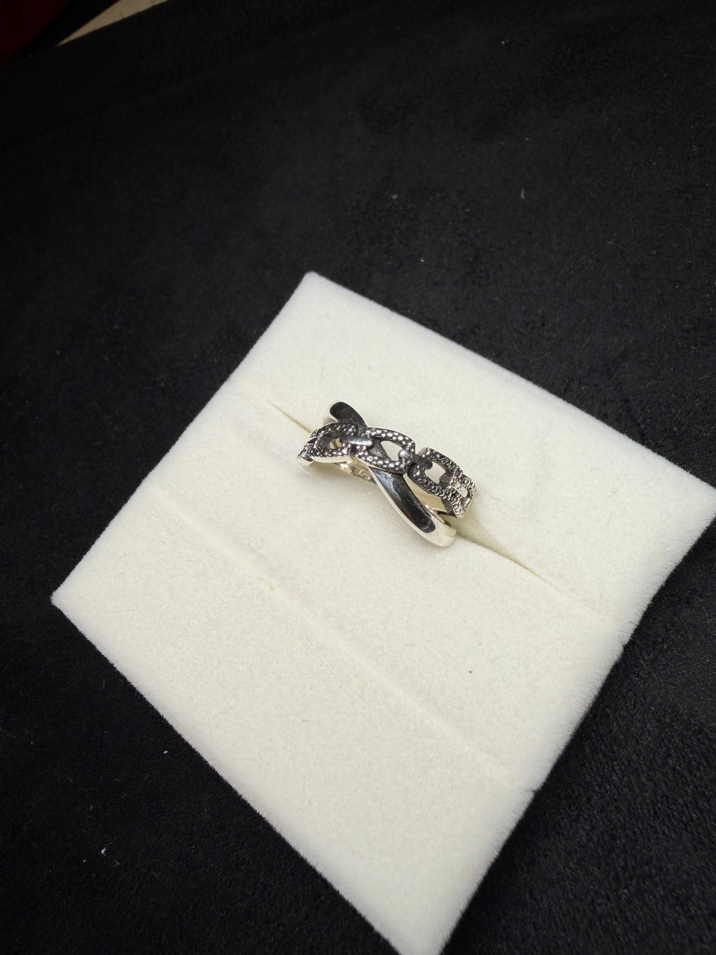 A13 Interwoven Chain Silver Ring
