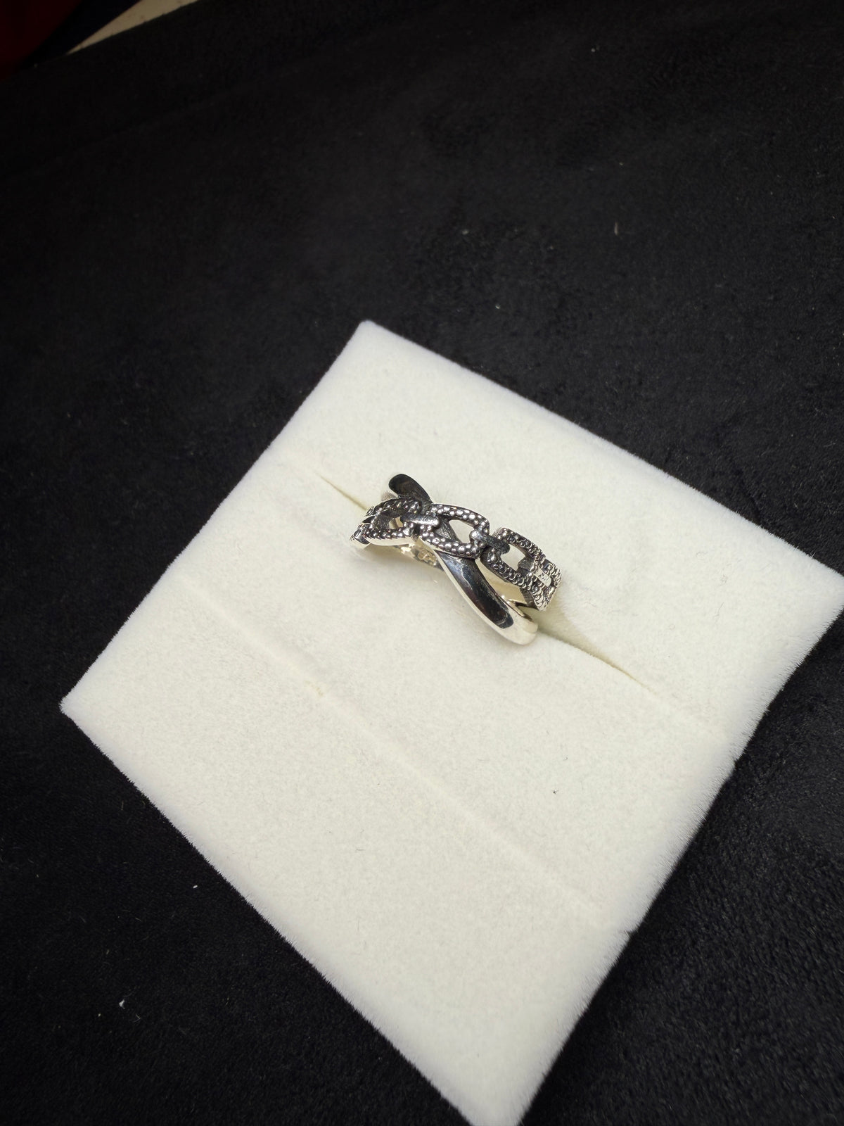 A13 Interwoven Chain Silver Ring