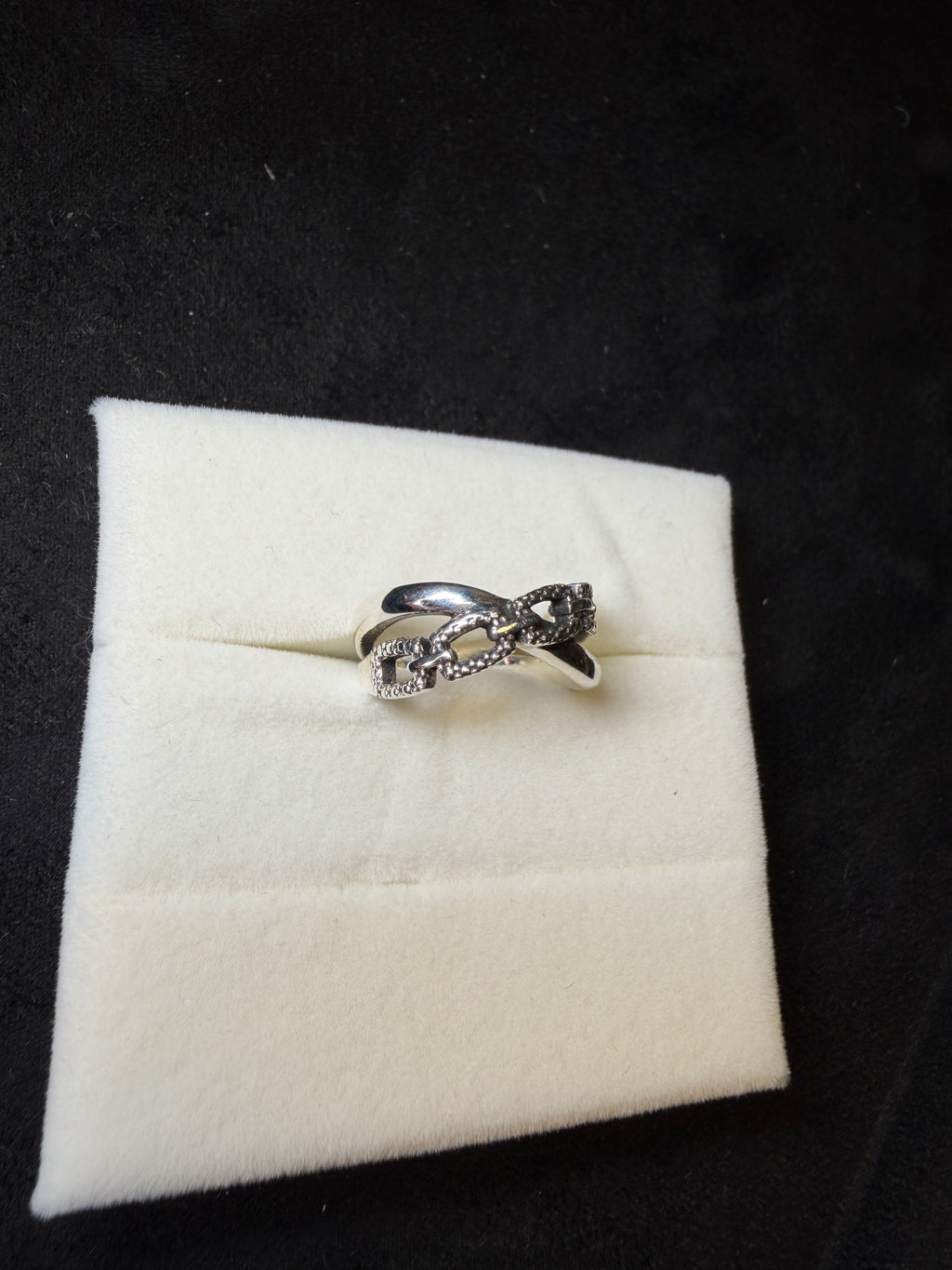 A13 Interwoven Chain Silver Ring