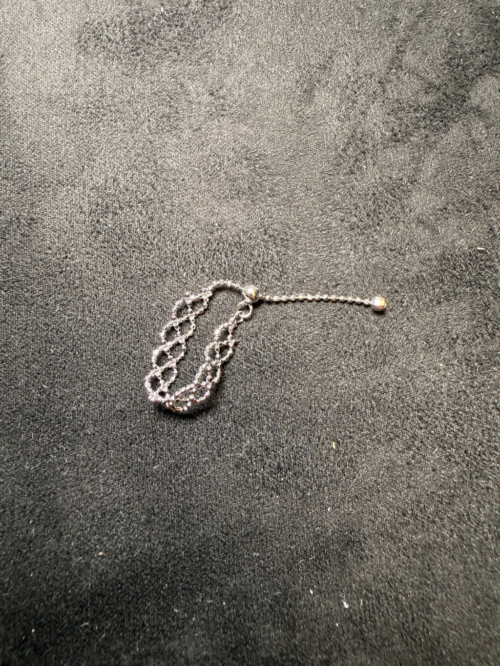 A15 Lace Chain Adjustable Silver Ring