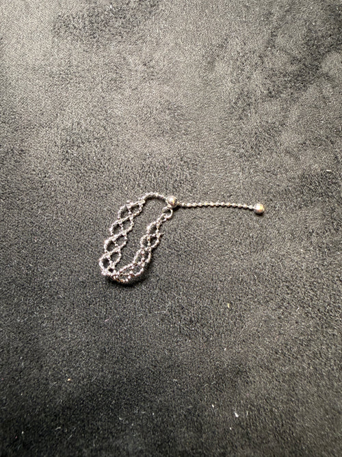 A15 Lace Chain Adjustable Silver Ring