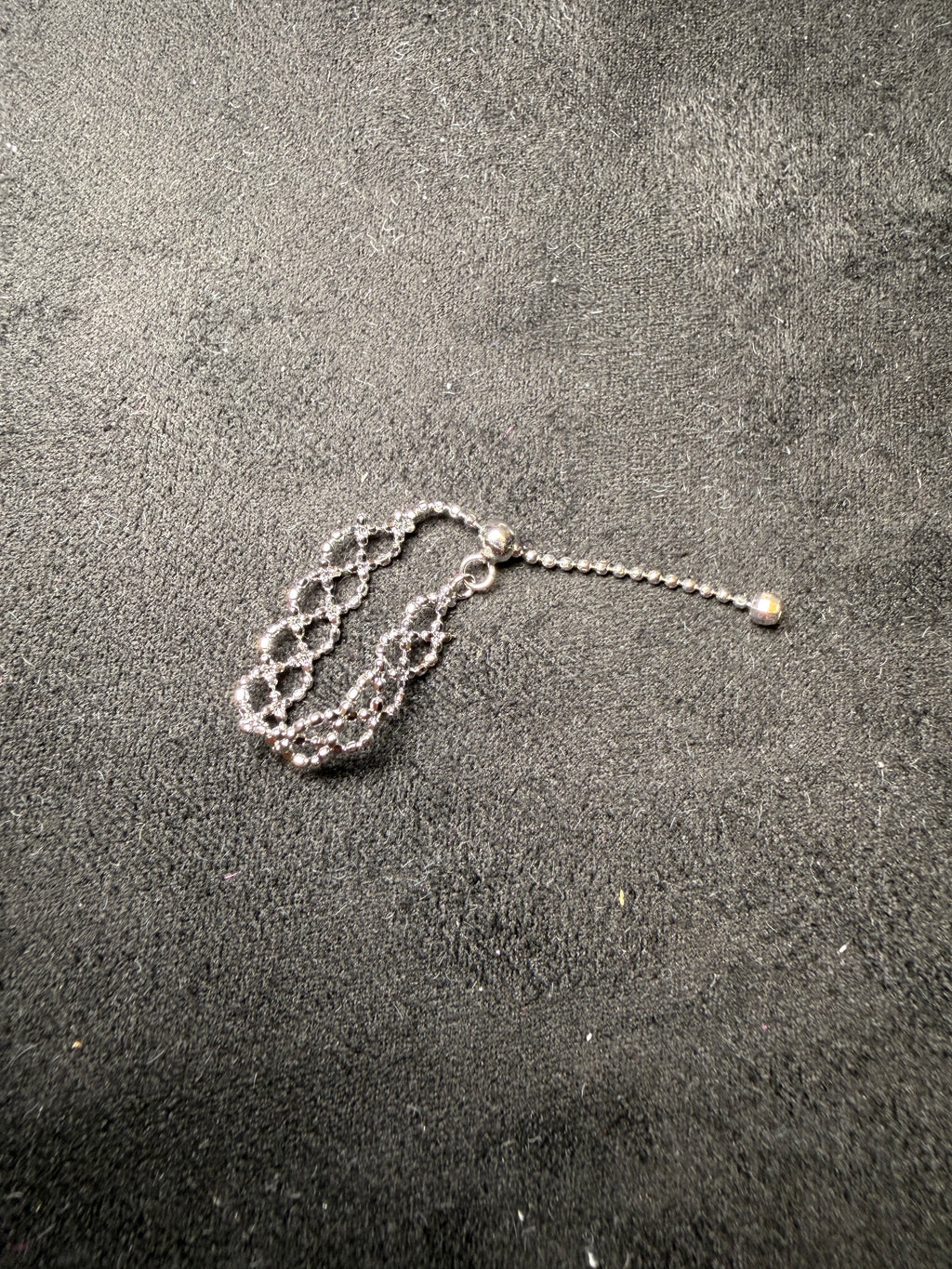 A15 Lace Chain Adjustable Silver Ring