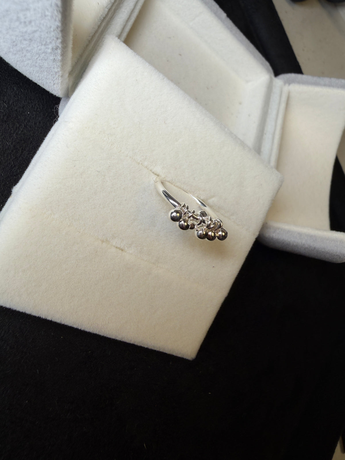 A18 Bubble Cluster Silver Pinky Ring