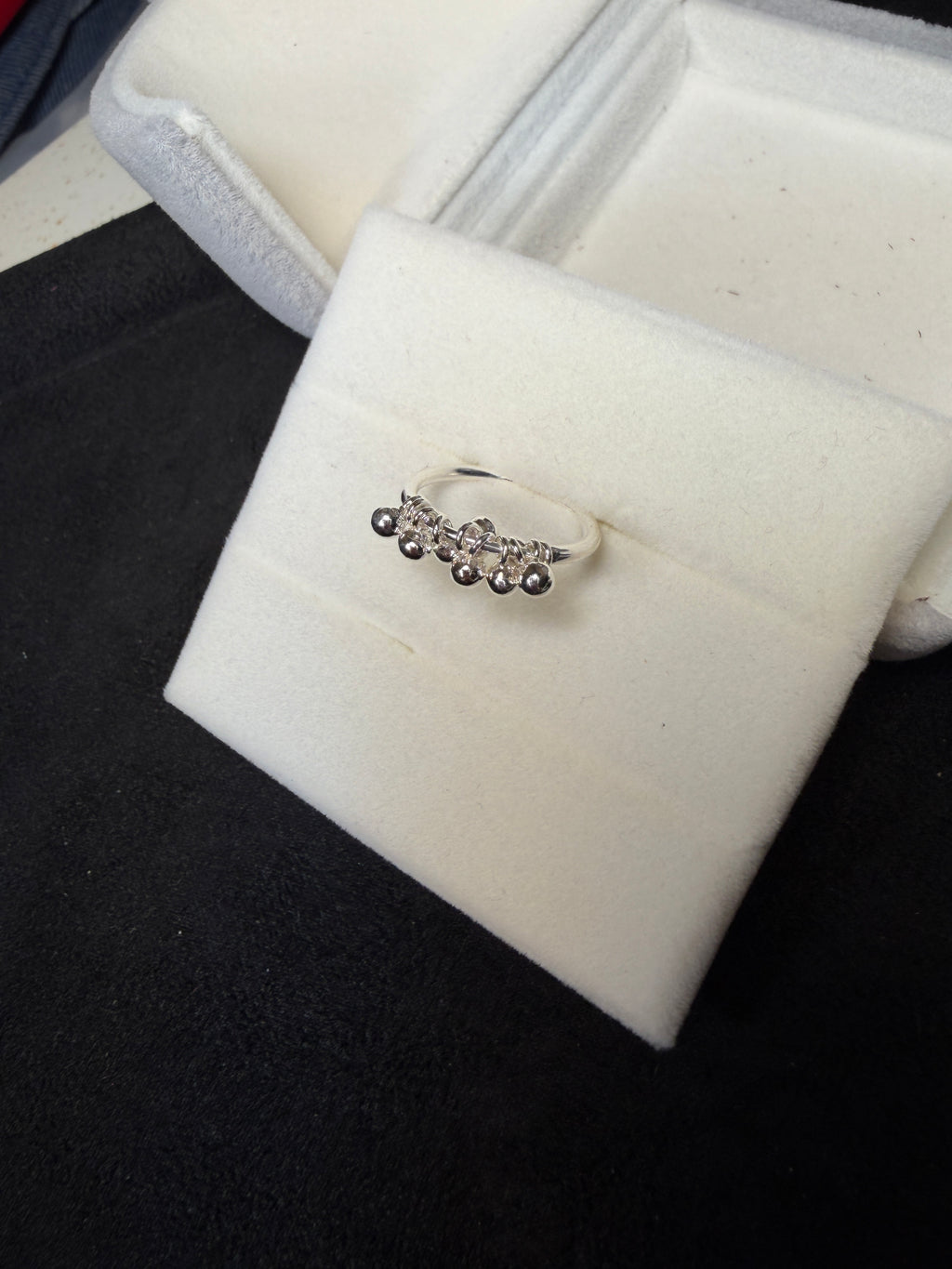 A18 Bubble Cluster Silver Pinky Ring